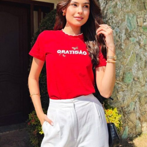 TSHIRT GRATIDÃO  VERMELHO