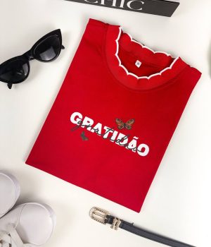 TSHIRT GRATIDÃO  VERMELHO