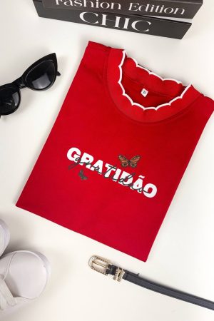 TSHIRT GRATIDÃO  VERMELHO
