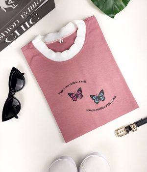 TSHIRT O MELHOR  COR ROSE