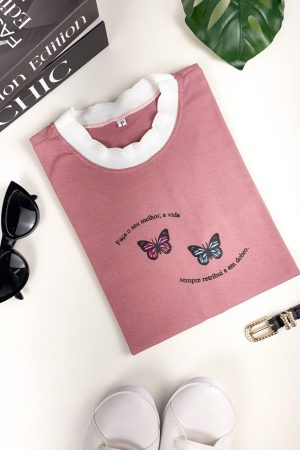 TSHIRT O MELHOR  COR ROSE